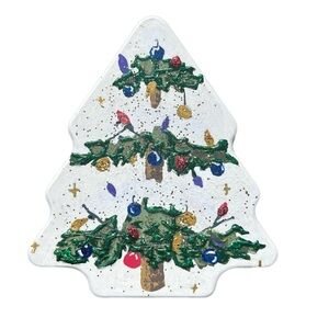 Christmas Tree Handcrafted UpCycled  Handmade Hand painted  Holiday Tin New